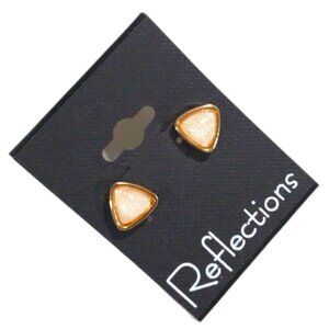 Elegant Gold tone Triangle Stone Stud Earrings Stylish Womne's Fashion Jewlery